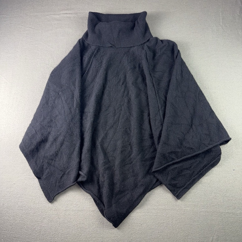 AllSaints Black Turtleneck Cashmere Poncho Women Size 10 WKL239 Pullover Sweater